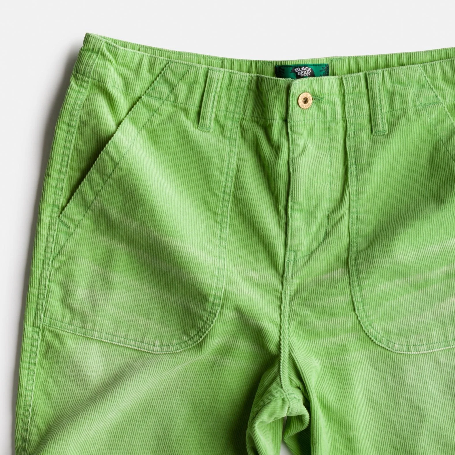 Black Bear Brand CORDUROY Shorts in OLD MONEY Green — Black